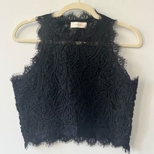 Honey black lace trimmed going out top